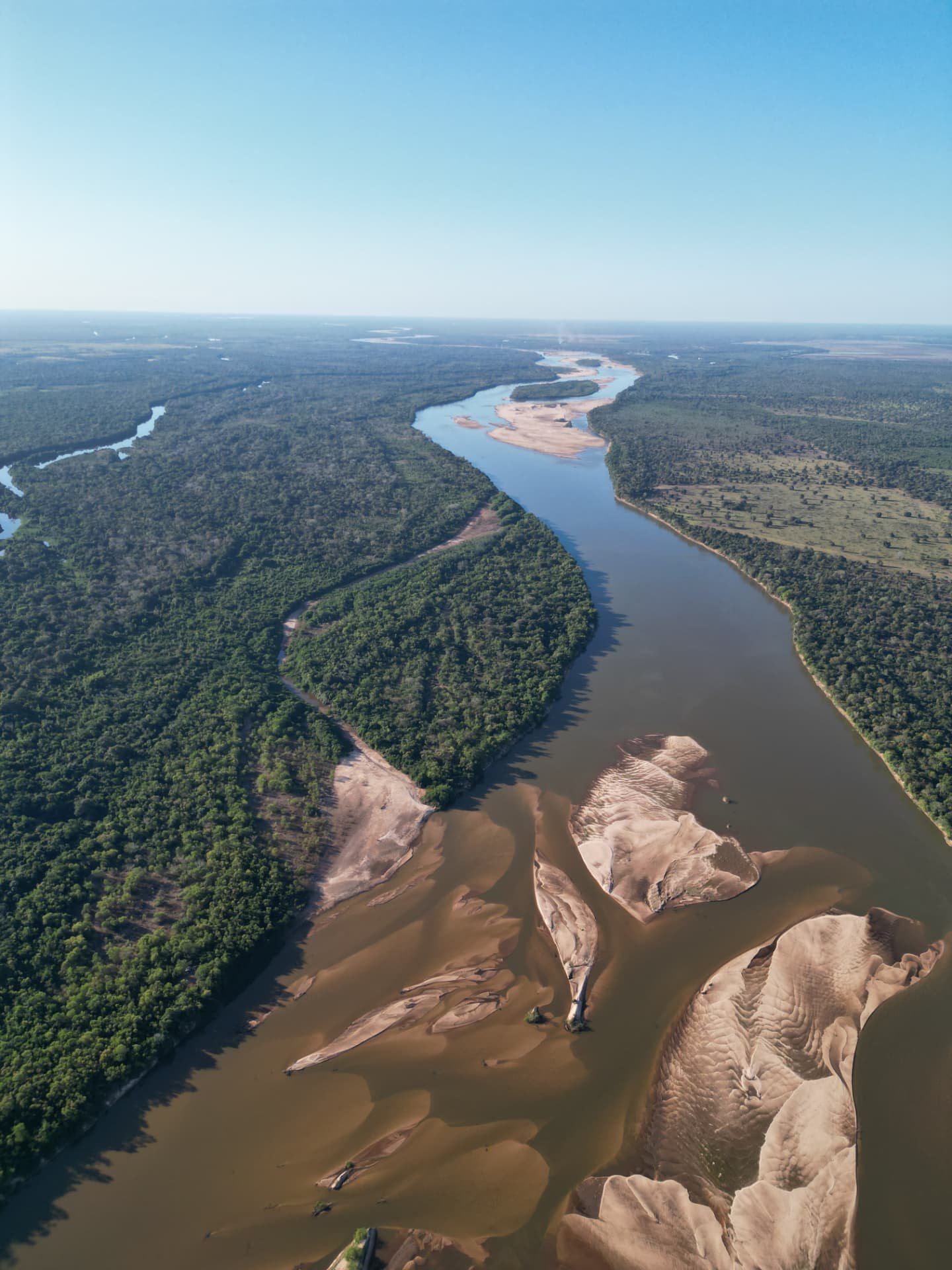 Aéreo do Rio Araguaia em fim de tarde